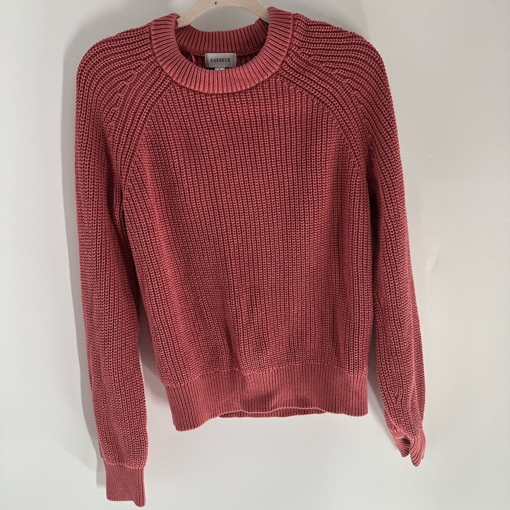 Evereve Textured Knit Sweater in Rose